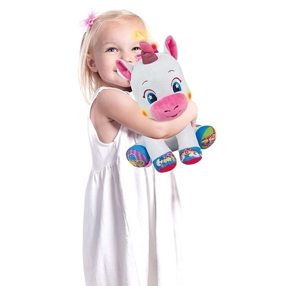 CLEMENTONI Baby Singing Interactive Baby Unicorn Soft Plush Toy with Lights New - Picture 4 of 11
